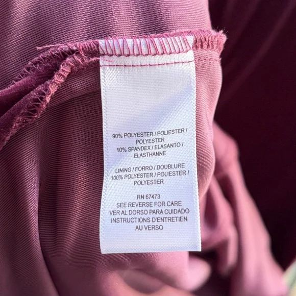 🆕Taylor Petite Velvet Midi Dress Burgundy Wine Slip Size4P Elegant Evening Party - Picture 16 of 17